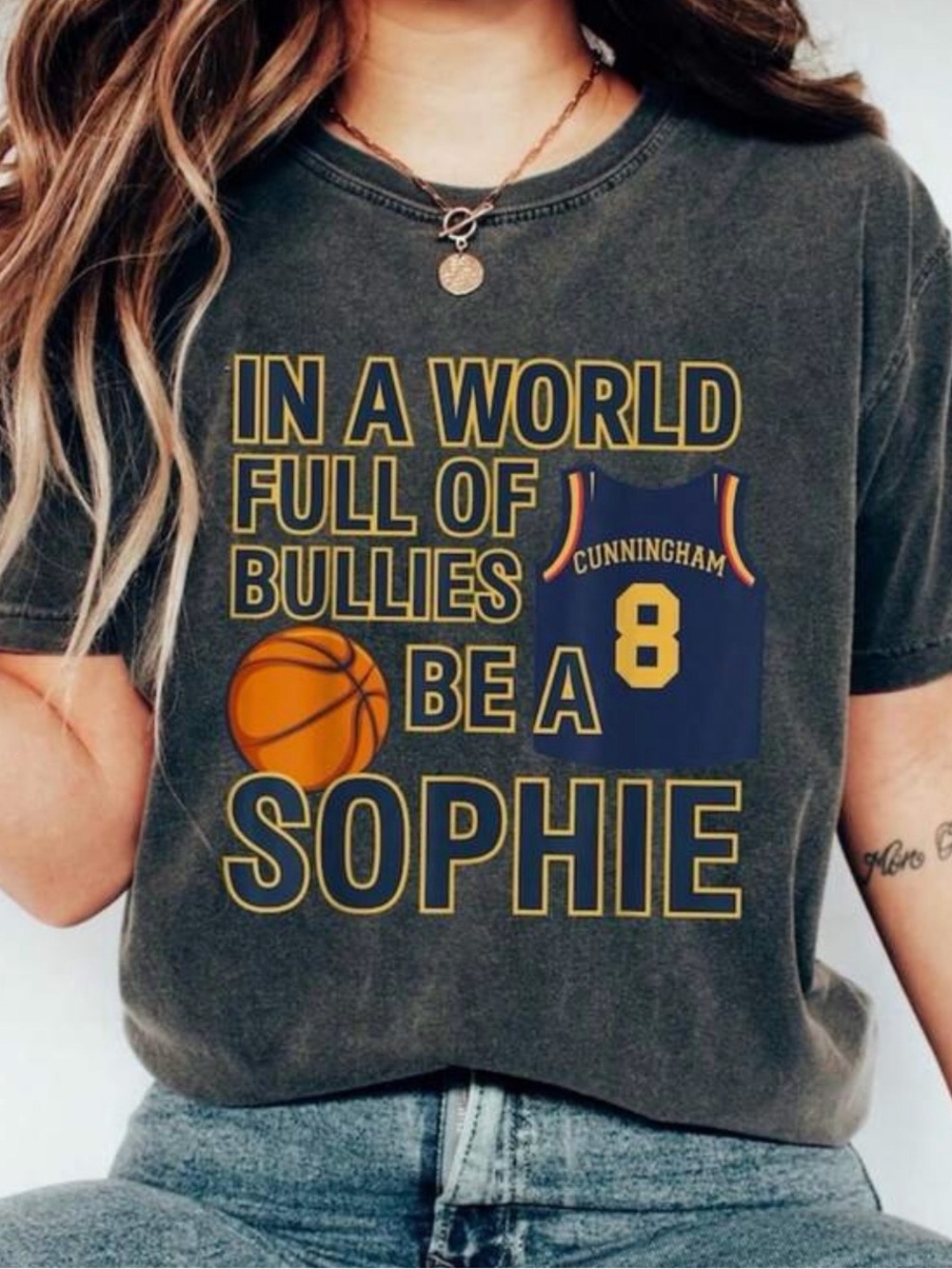 Be a Sophie' Graphic Tee - Charcoal